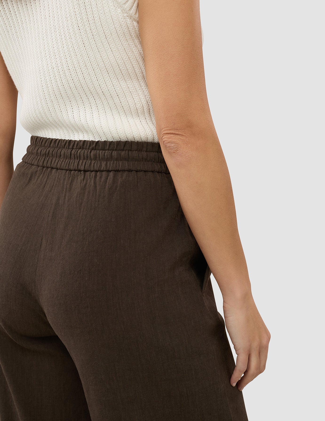 Women's Linen Pants Relaxed Espresso